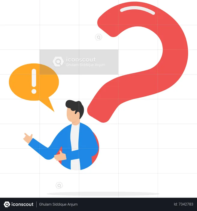 Man getting confused  Illustration