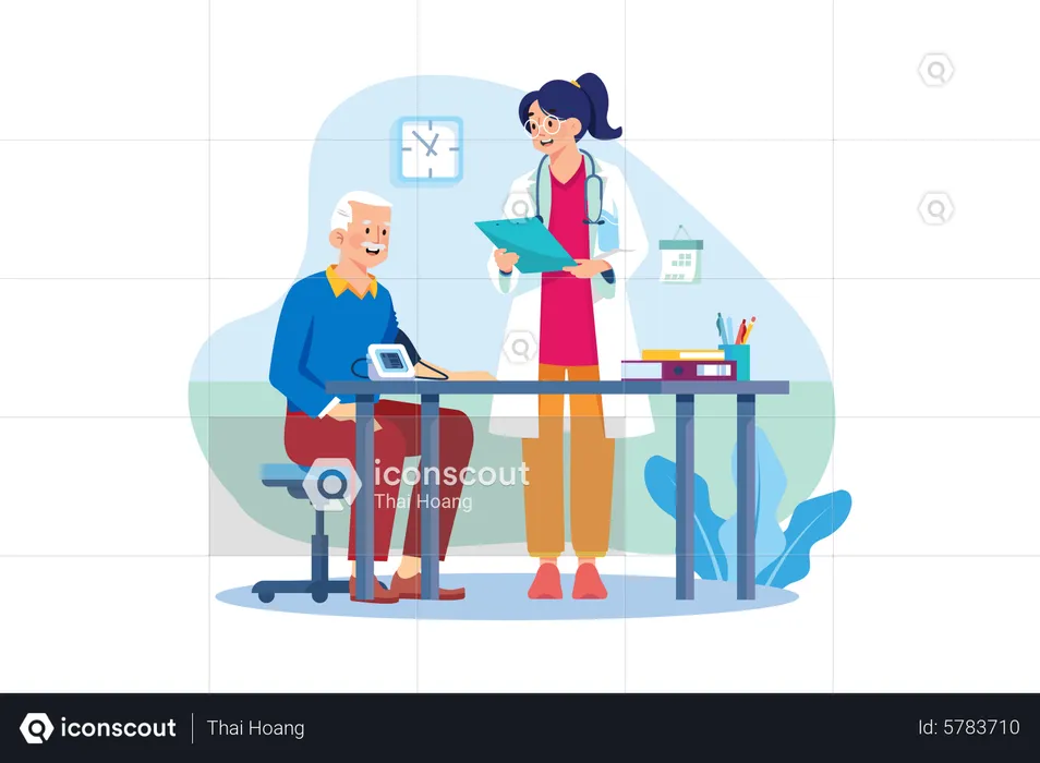 Man getting doctor's appointment  Illustration