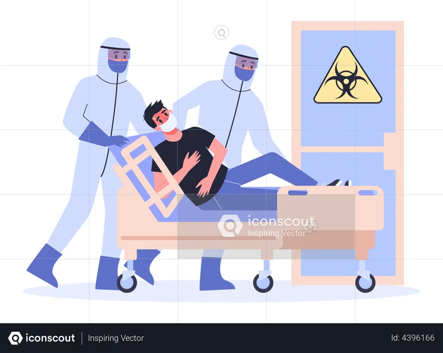 Man getting emergency covid support  Illustration