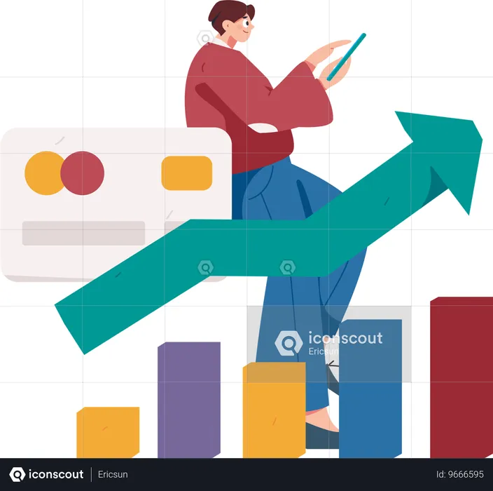 Man getting financial growth  Illustration