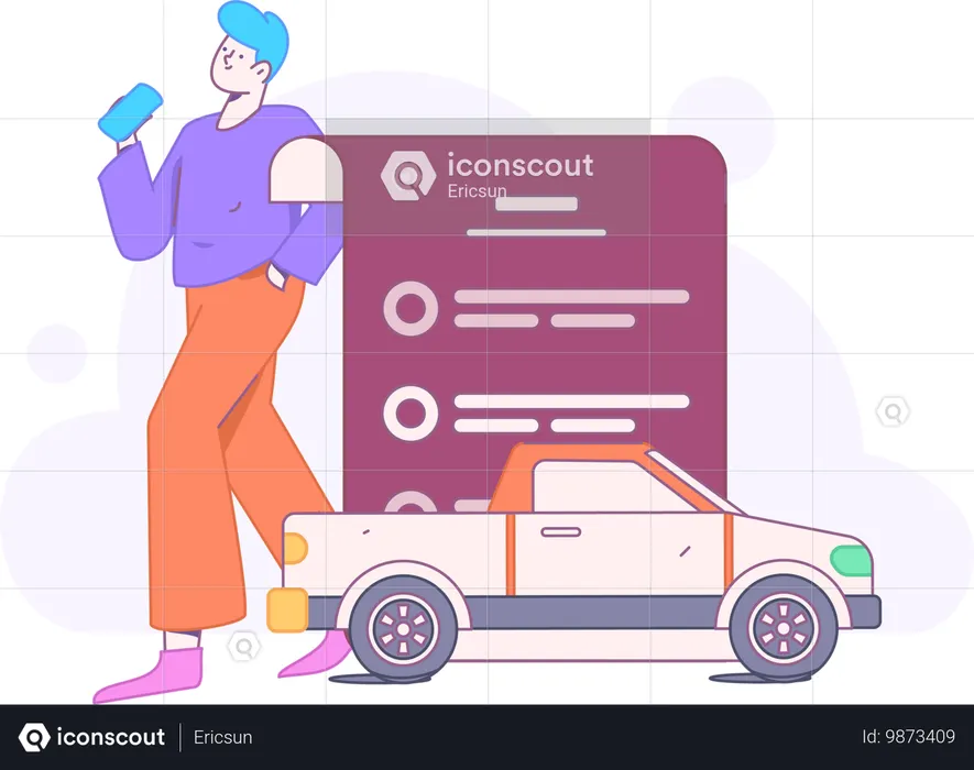 Man Getting Insurance Policy  Illustration