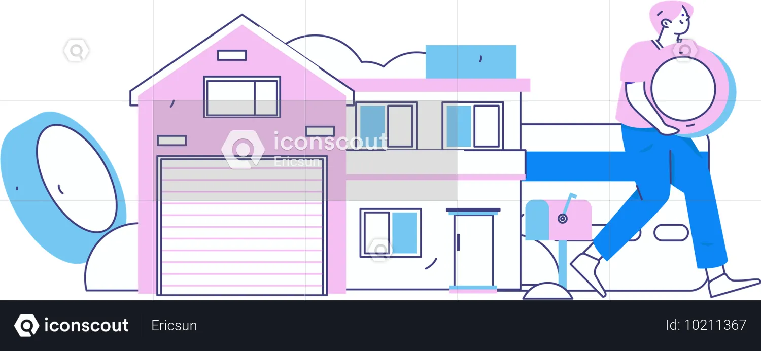 Man getting property reward  Illustration