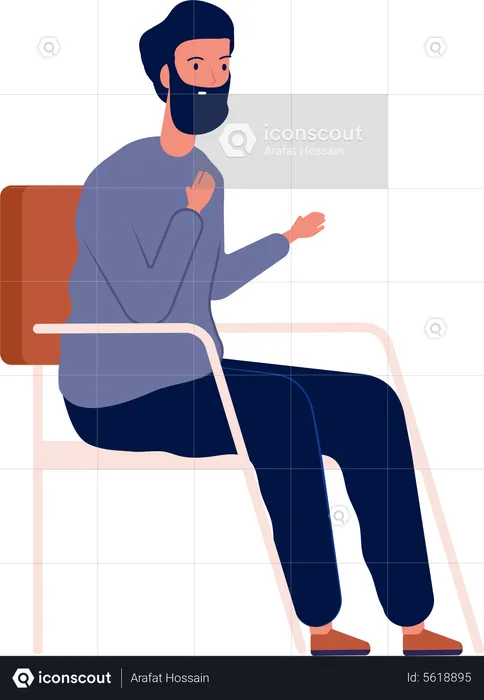 Man getting Psychotherapy counseling  Illustration
