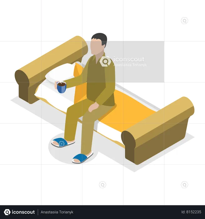 Man getting Sleep Hygiene  Illustration