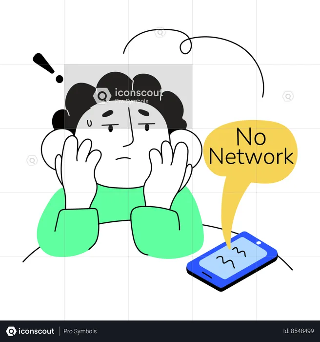 Man getting upset due to network lost  Illustration
