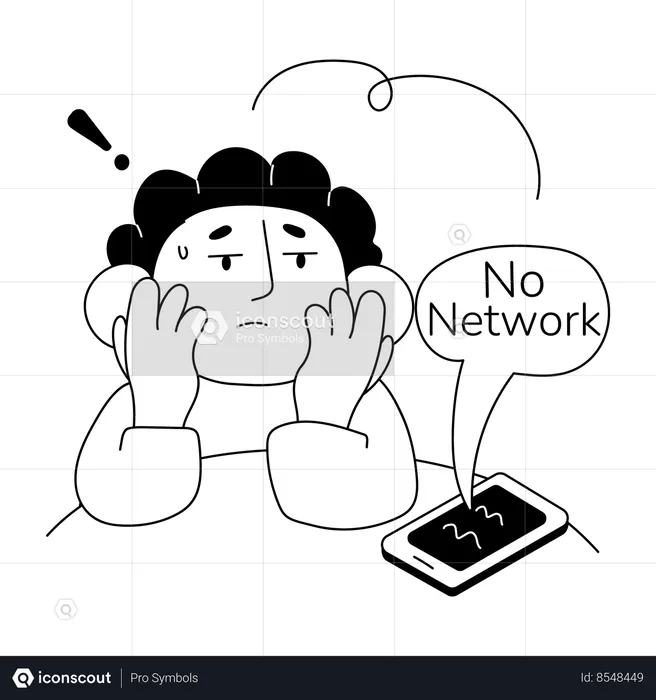 Man getting upset due to network lost  Illustration