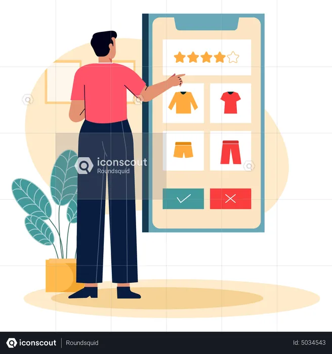 Man Give Product Ratings  Illustration