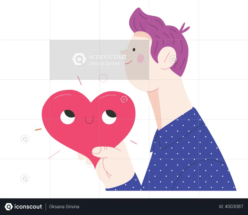 Man giving a heart  Illustration