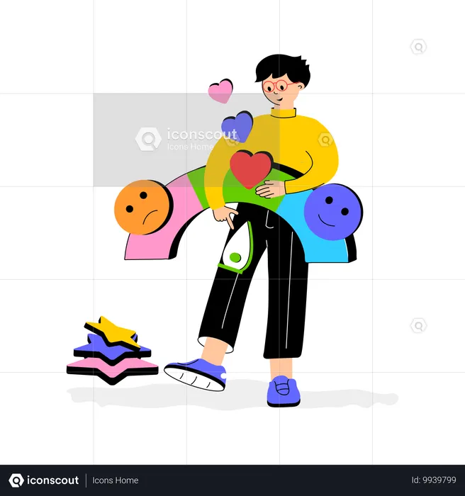 Man giving Customer Satisfaction  Illustration