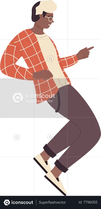 Man giving dance pose  Illustration