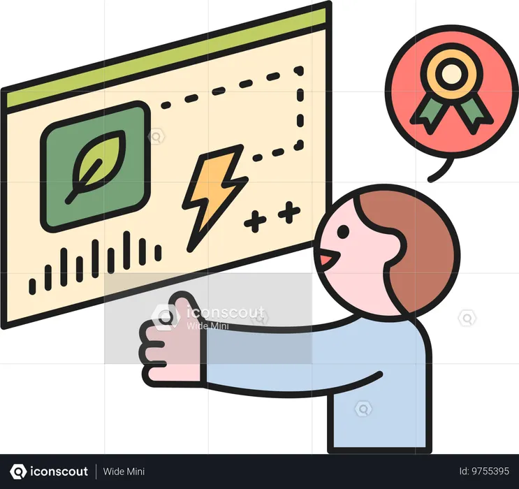 Man giving eco presentation  Illustration