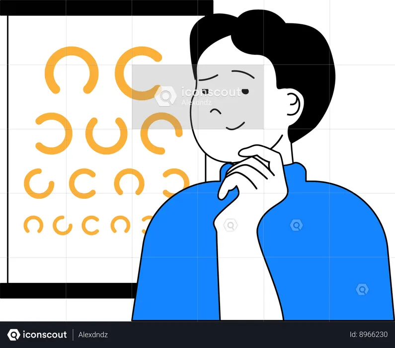 Man giving eye test  Illustration