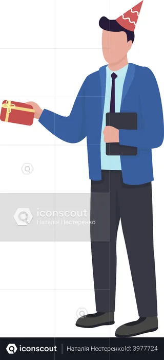 Man giving gift  Illustration