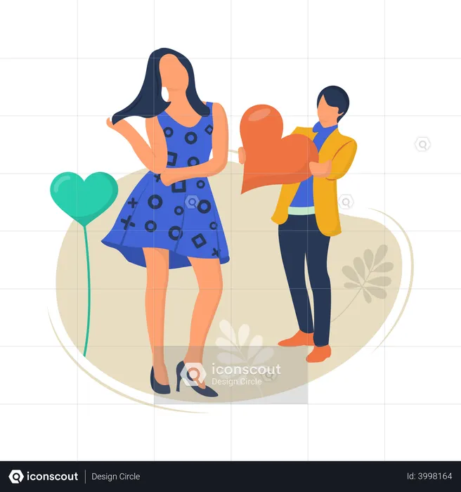 Man giving heart on valentines day  Illustration