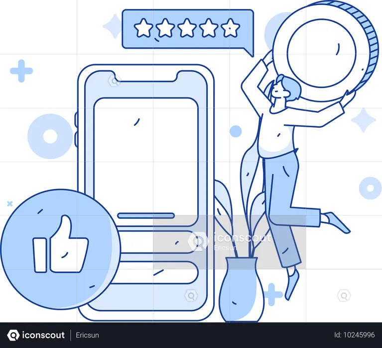 Man giving online review  Illustration