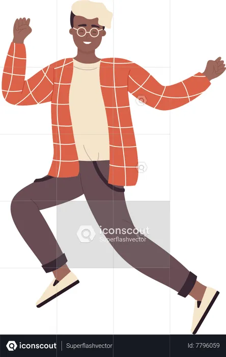 Man giving party pose  Illustration
