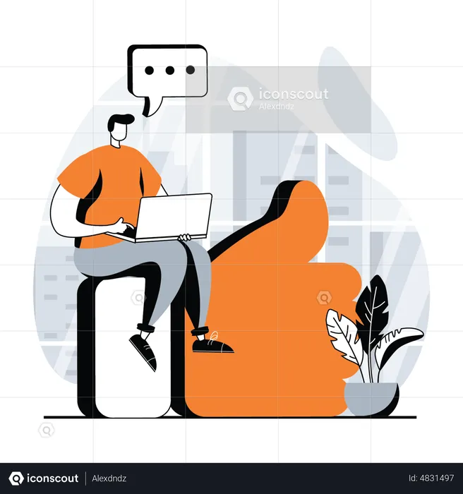 Man giving positive feedback  Illustration