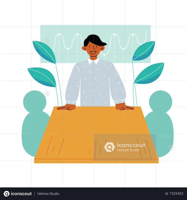 Man giving presentation  Illustration