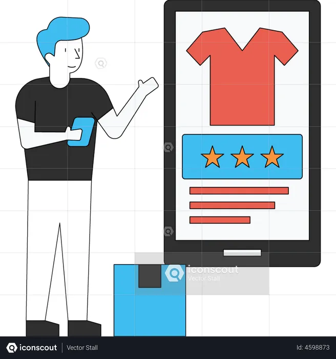 Man giving product rating  Illustration