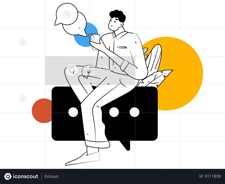 Man giving review  Illustration