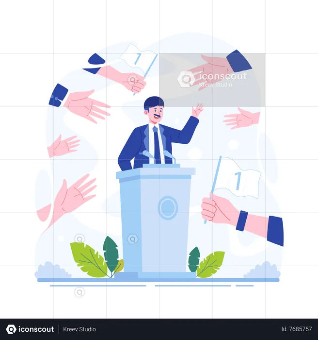 Man giving speech during election time  Illustration