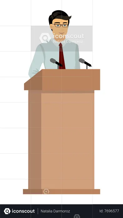 Man giving speech  Illustration