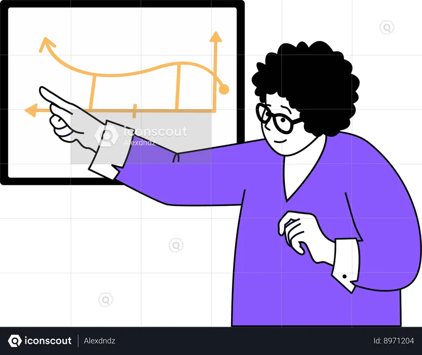 Man giving statistic presentation  Illustration