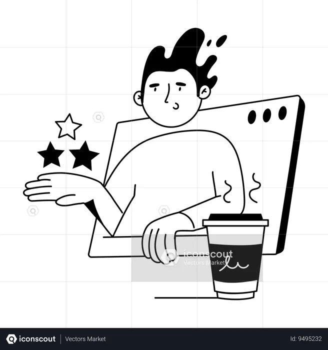 Man giving Web Rating  Illustration