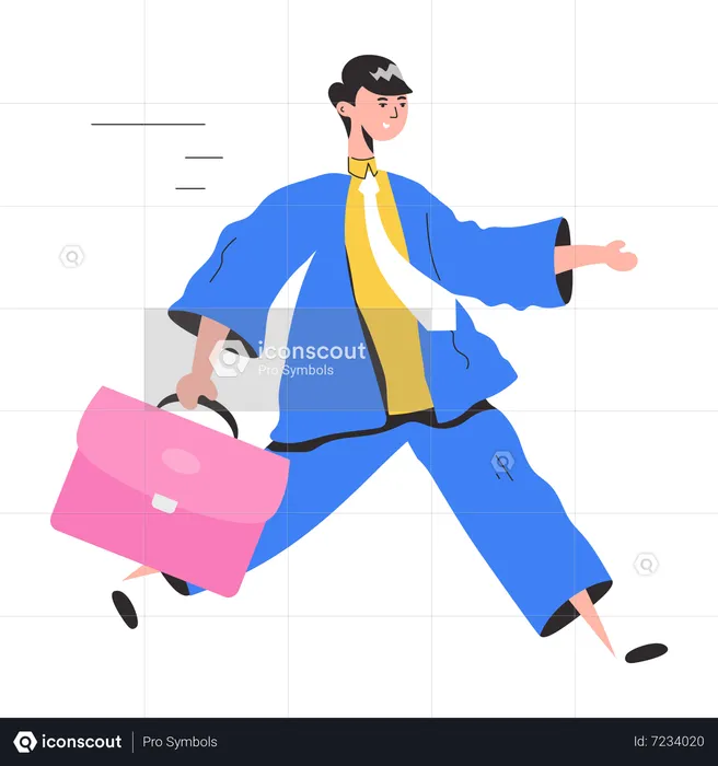 Man going Office  Illustration