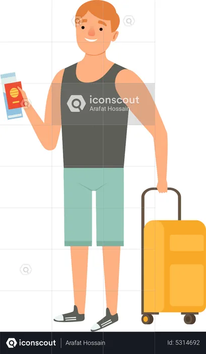 Man going on vacation  Illustration