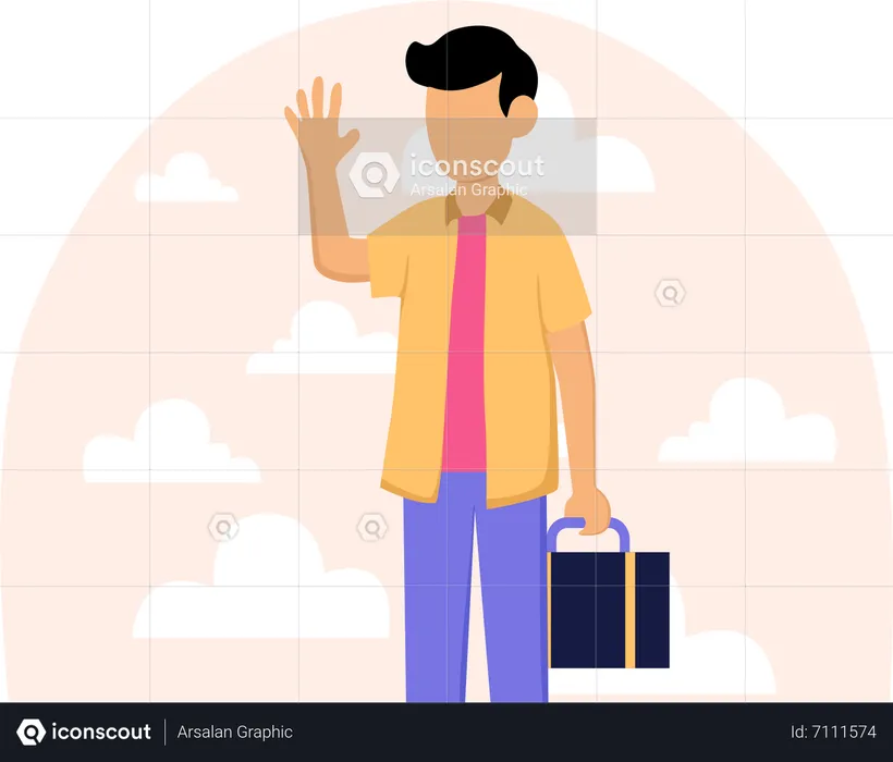 Man going on vacation  Illustration