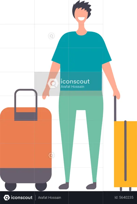 Man going to holiday  Illustration