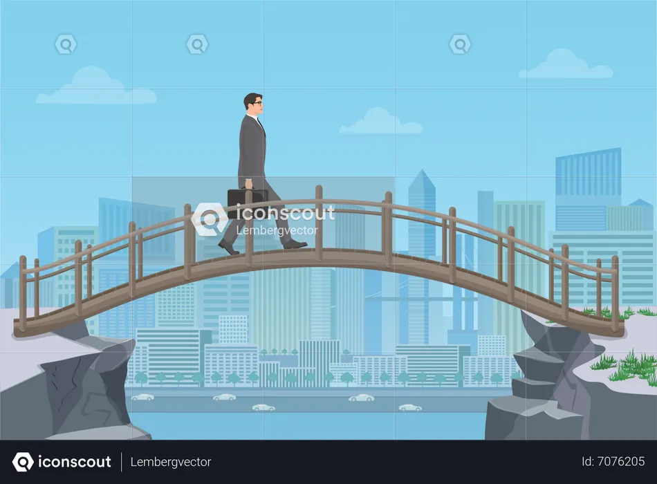 Man going to office  Illustration