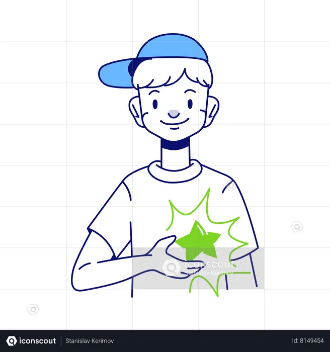 Man got star award  Illustration