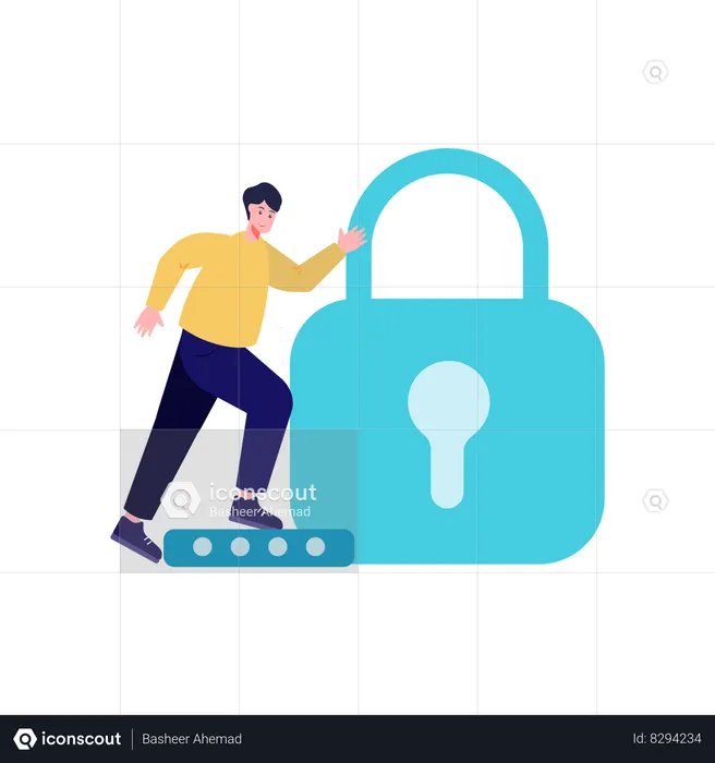 Man hacking Password  Illustration
