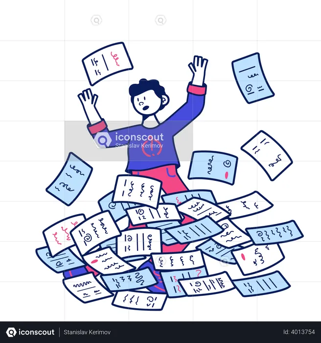 Man handling Workload  Illustration