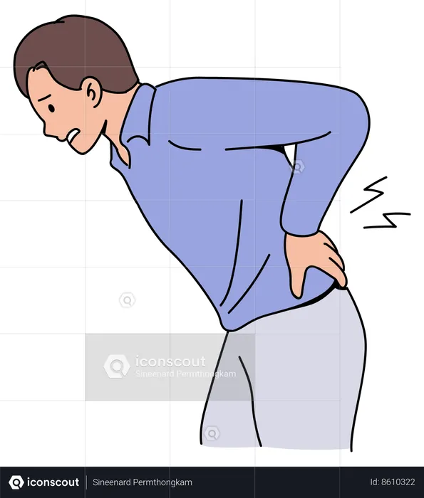 Man has back pain  Illustration