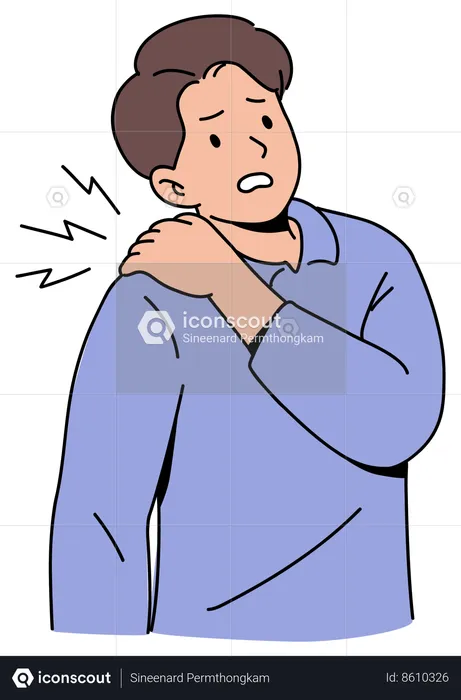 Man has shoulder pain  Illustration