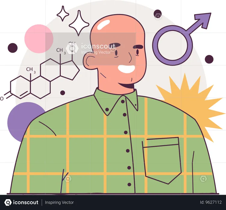 Man have baldness  Illustration