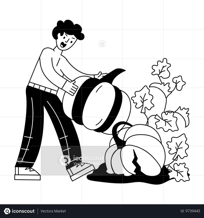 원 가든 스티치 호박  일러스트레이션