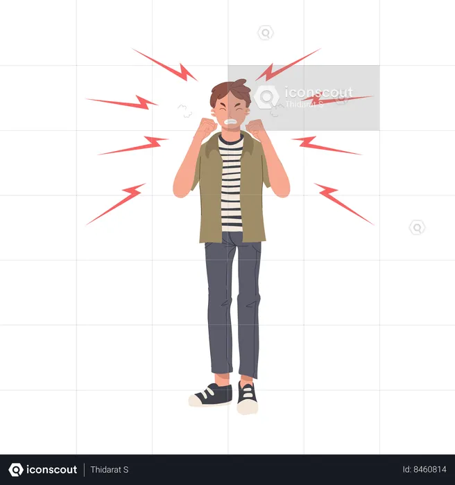 Man having anger issues  Illustration