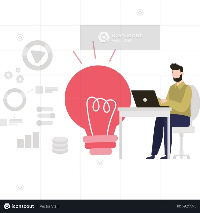 Man having business idea  Illustration