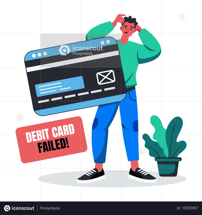 Man Having Card Error  Illustration