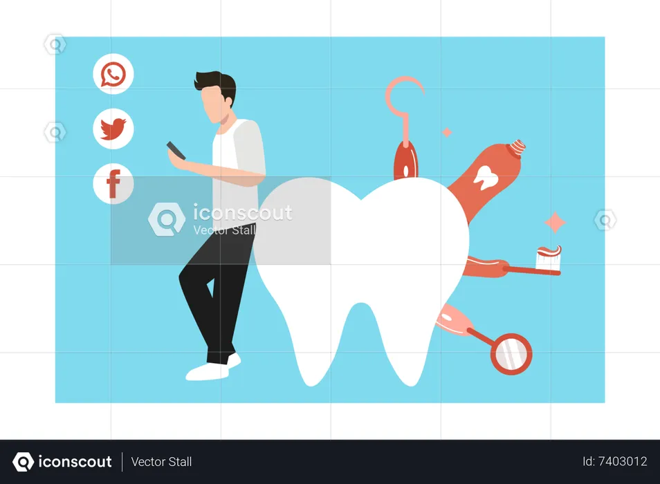 Man having dental appointment  Illustration