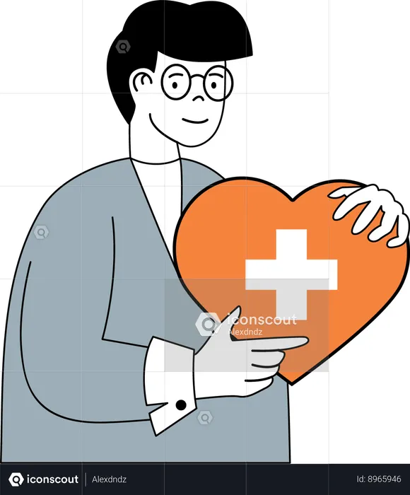 Man having life insurance  Illustration