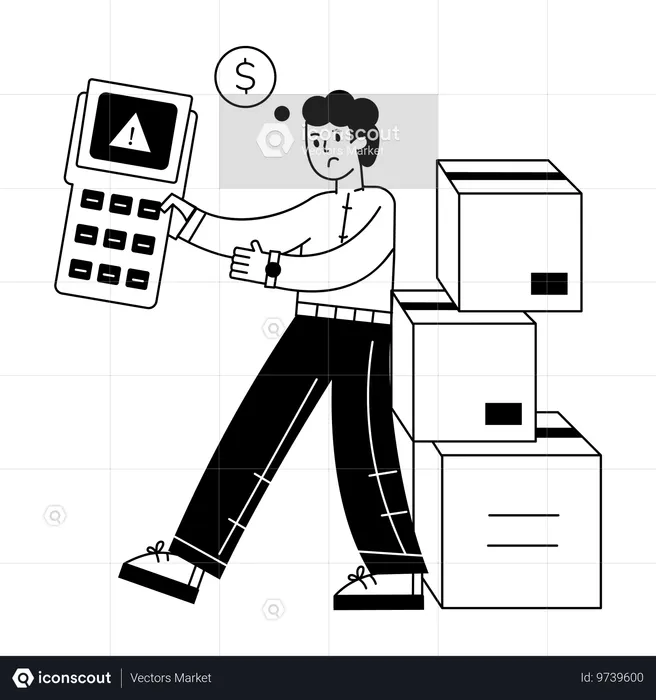 Man having Payment Failed  Illustration