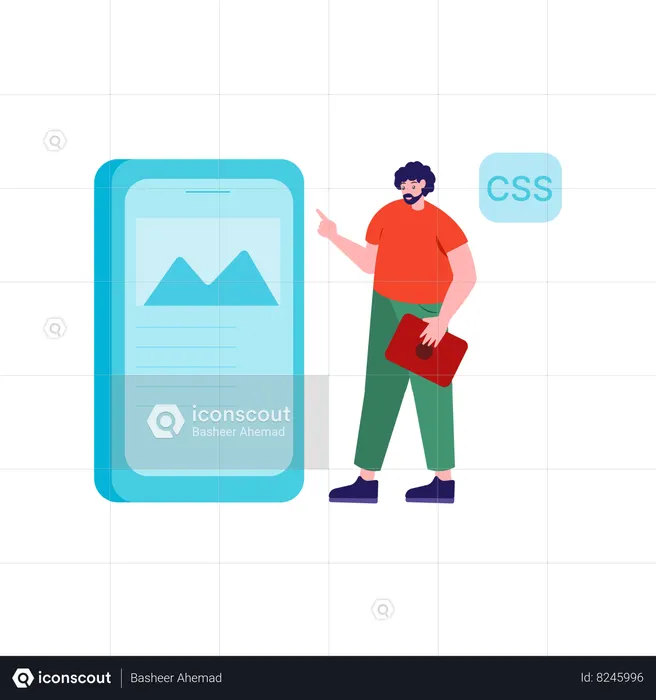 Man having programming idea  Illustration