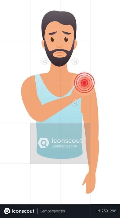 Man having shoulder pain  Illustration