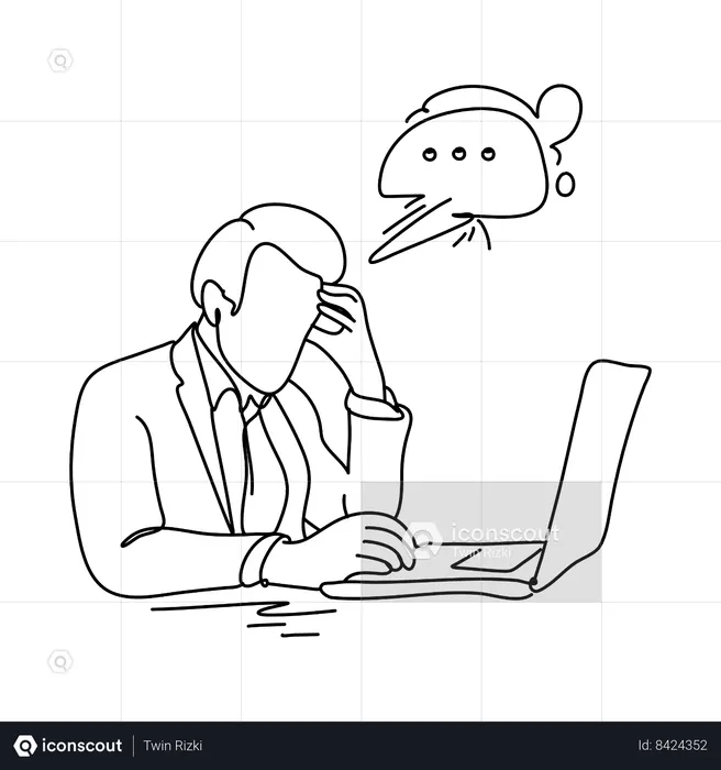 Man having work stres  Illustration