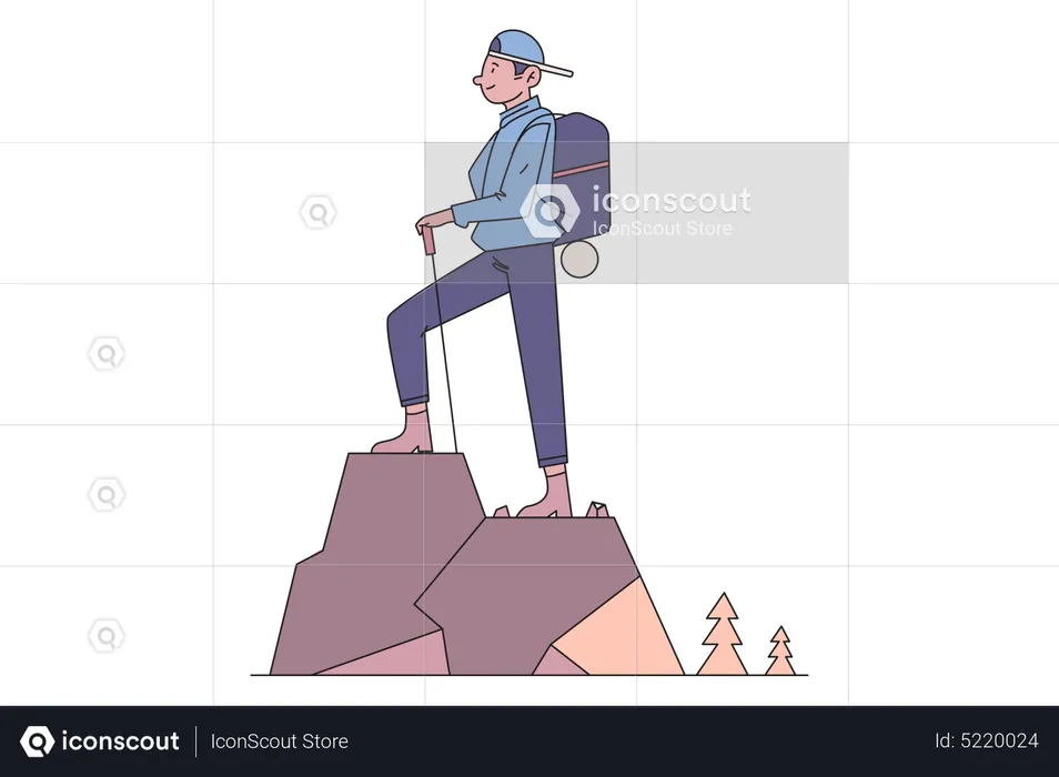 Man Hiking  Illustration
